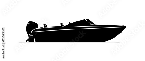 Vector silhouette of a speedboat