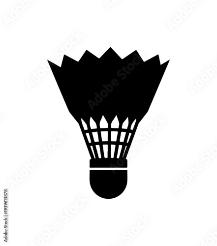 Black badminton shuttlecock icon vector