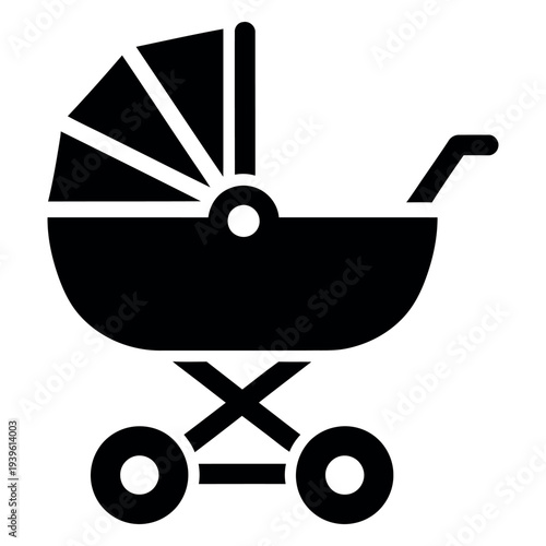 Black baby stroller pram stroller baby carriage black and white flat baby cart