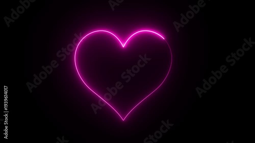 Neon Heart: A radiant neon heart pulses with vibrant energy against the dark backdrop, creating an emblem of love and passion.