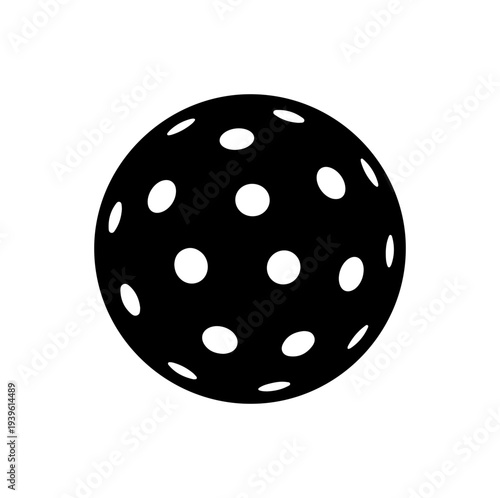 Vector black and white pickleball icon