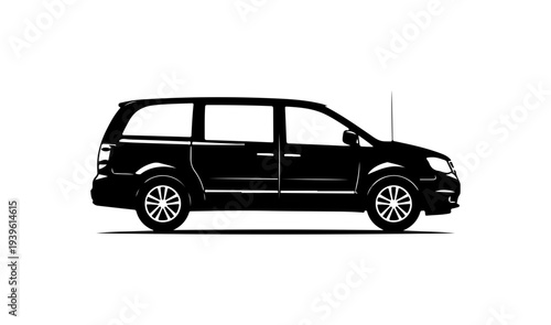 Vector silhouette of a minivan