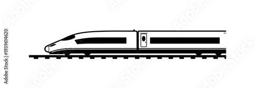 Vector high-speed train icon on tracks