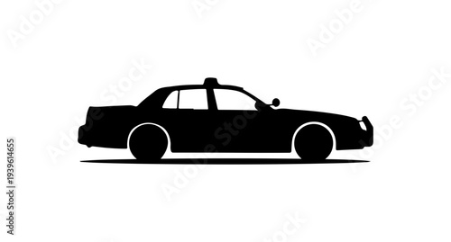 Vector silhouette of a black car