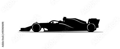Vector black racing car silhouette