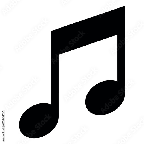 Black eighth note musical symbol musical note music symbol flat musical note symbol