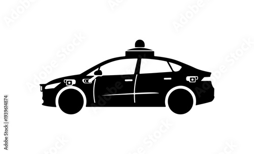 Vector taxi car icon silhouette
