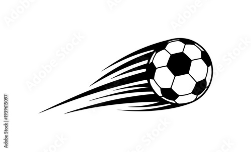 Vector soccer ball icon with motion lines