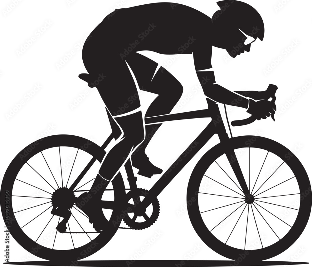 Fototapeta premium Cyclist riding bicycle fast