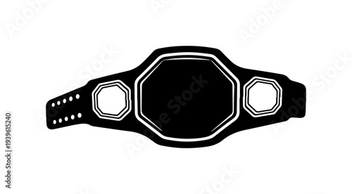 Vector black championship belt icon