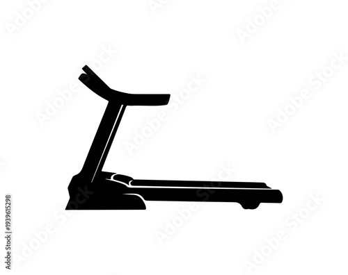 Black silhouette of a treadmill vector icon