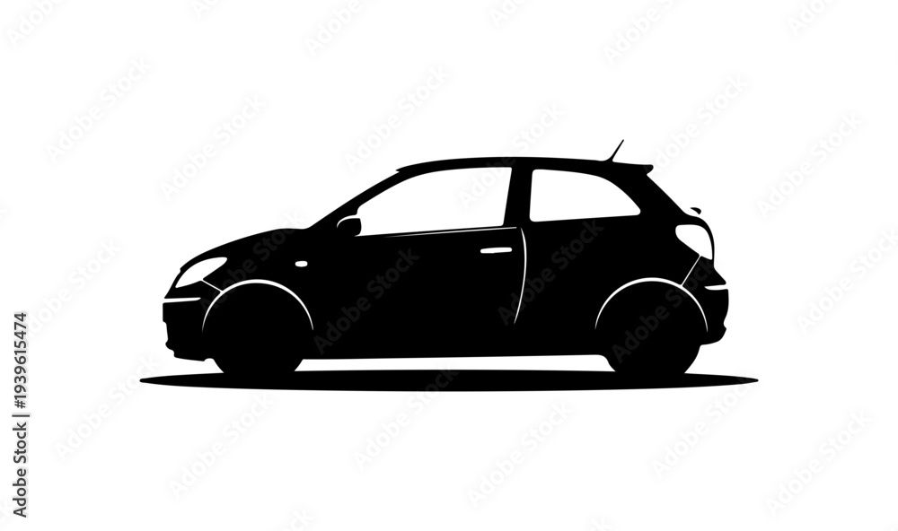 Fototapeta premium Vector silhouette of a black car