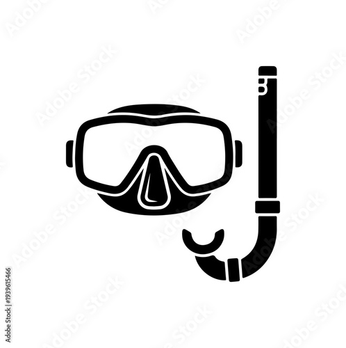 Vector scuba diving mask and snorkel icon