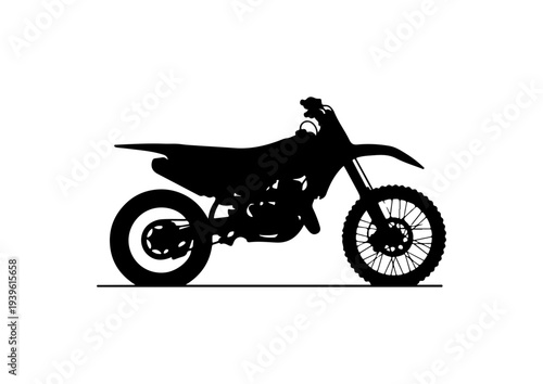 Black silhouette of a dirt bike motorcycle vector