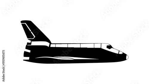 Space shuttle silhouette vector