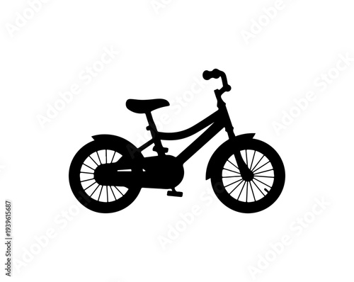 Vector bicycle icon, black silhouette