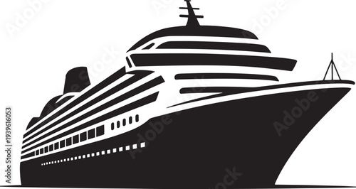 Large Cruise Ship Silhouette