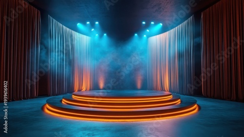 Corporate Leadership Presentation Conference Stage Background with Copy Space Concept