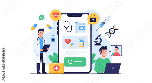 Telemedicine & Mobile Health App: Online Doctor Consultation, Digital Healthcare, Remote Patient Care & Virtual Medical Services