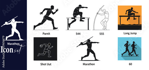 Winter and Extreme Sports Silhouettes with Skiing and Snowboarding