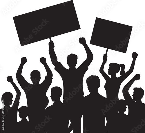 protest crowd holding signs