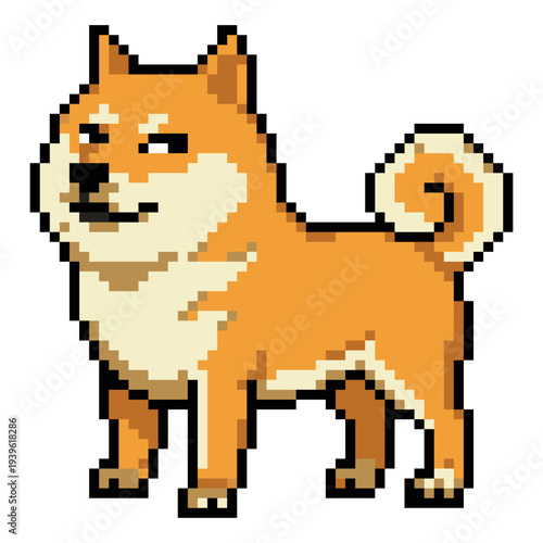 Pixel Shiba Inu Dog - Meme Style 8-Bit Internet Dog Character Collection 