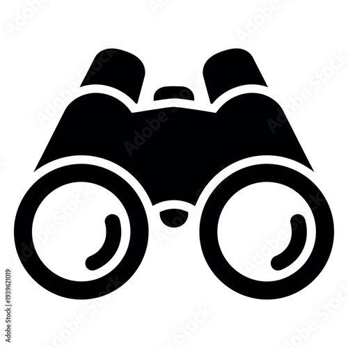 Black and white binoculars flat minimal