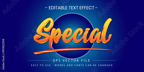 Special Script 3D Text Effect on Dark Blue Gradient