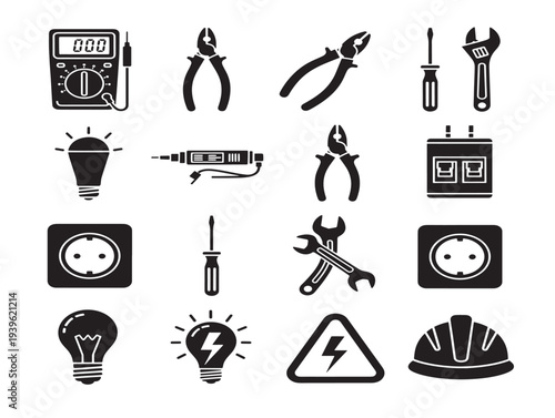 Set of danger and safety vector icons