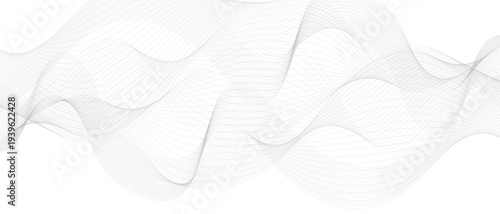 Stylish Abstract Gray Wave Lines Vector Illustration Design Smooth Curved Line Pattern on White Background