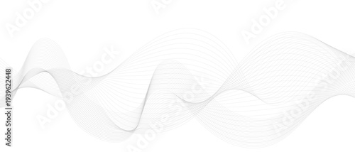 Stylish Abstract Gray Wave Lines Vector Illustration Design Smooth Curved Line Pattern on White Background