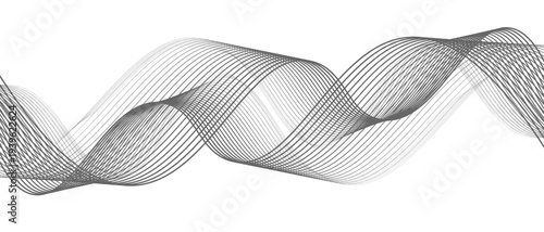Stylish Abstract Gray Wave Lines Vector Illustration Design Smooth Curved Line Pattern on White Background