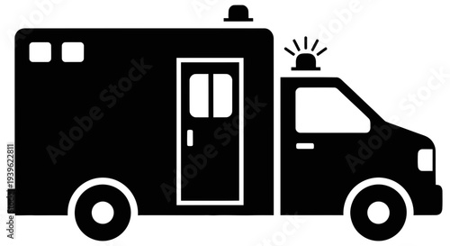 Emergency medical vehicle responding to an emergency situation with lights on, ready to provide immediate medical assistance.