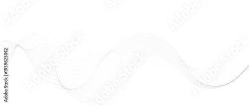 Stylish Abstract Gray Wave Lines Vector Illustration Design Smooth Curved Line Pattern on White Background