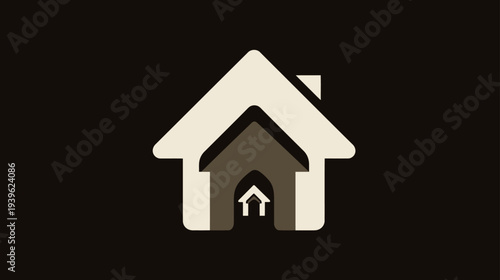 Minimalist Nested Houses Icon - Concept of Home, Family, Security, Real Estate, Growth, and Protection