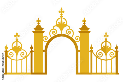 Collection of Royal Palace Garden Gates with Golden Accents