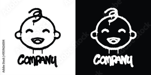 Graffiti baby logo vector design