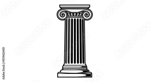 Classical column illustration with intricate details and architectural design.