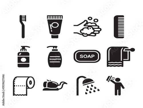 Minimalist kitchen appliances and tools icon set