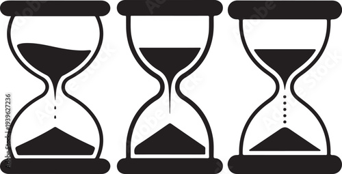 Hourglass Time Progression Illustration – Beginning to End
