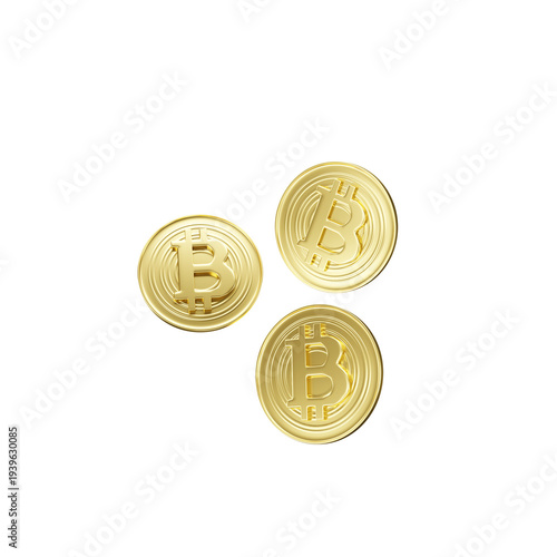 3D Render cryptocurrency icon bitcoin