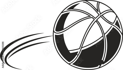 Basketball in Motion Illustration – Dynamic Sports Design