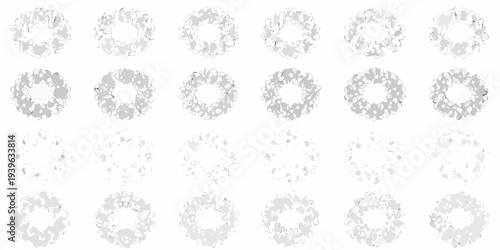 A series of circular floral like patterns in varying stages of formation