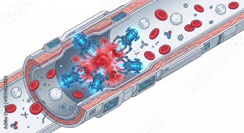 Isometric microscopic nanobots targeting cancer cells in blood stream