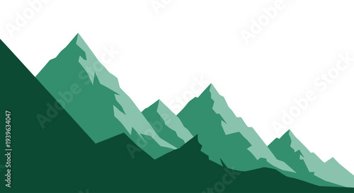 Green Mountains Illustration with Peaks and Slopes.