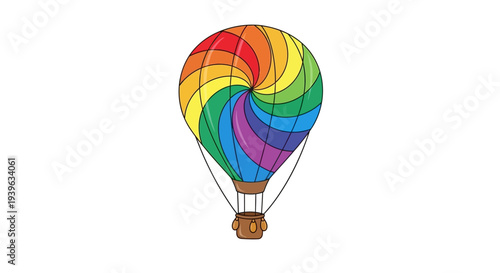 Colorful Hot Air Balloon Illustration.