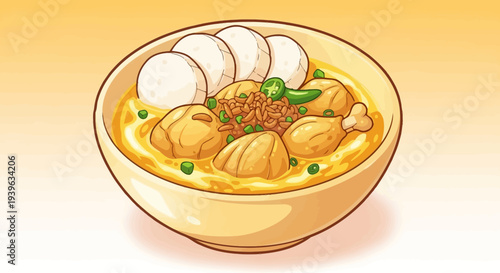 Bowl of Dumplings with Boiled Eggs.