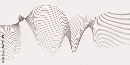 Modern dots particles wave pattern 3D curve halftone black gradient curve shape isolated on white background.  electronic particle