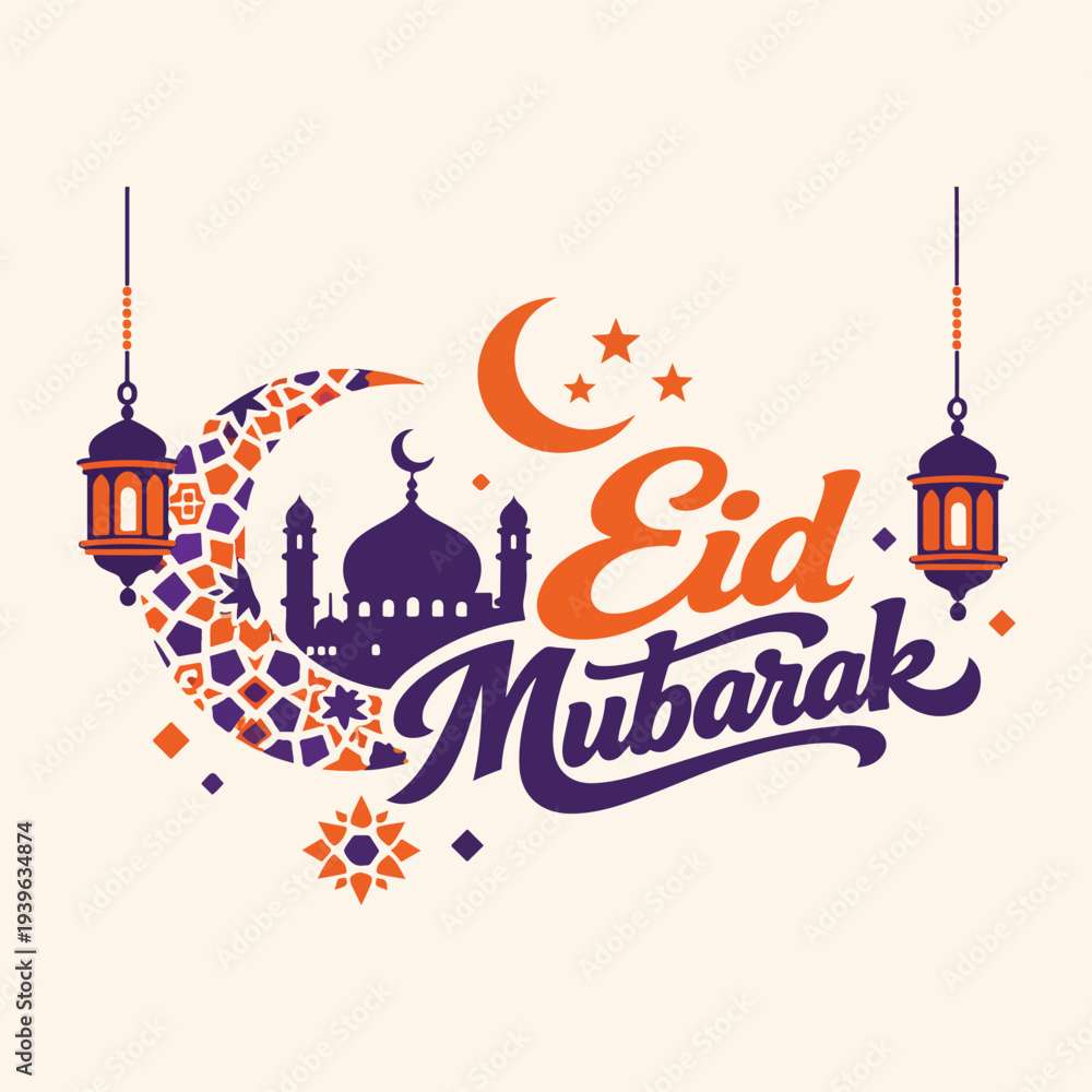 Fototapeta premium Eid Mubarak Vector Design