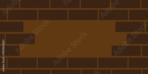 Brown brick wall texture and solid bricks seamless pattern background.